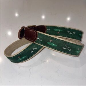 Preston Green Golf Canvas Belt with Leather Trim size 40 made in USA